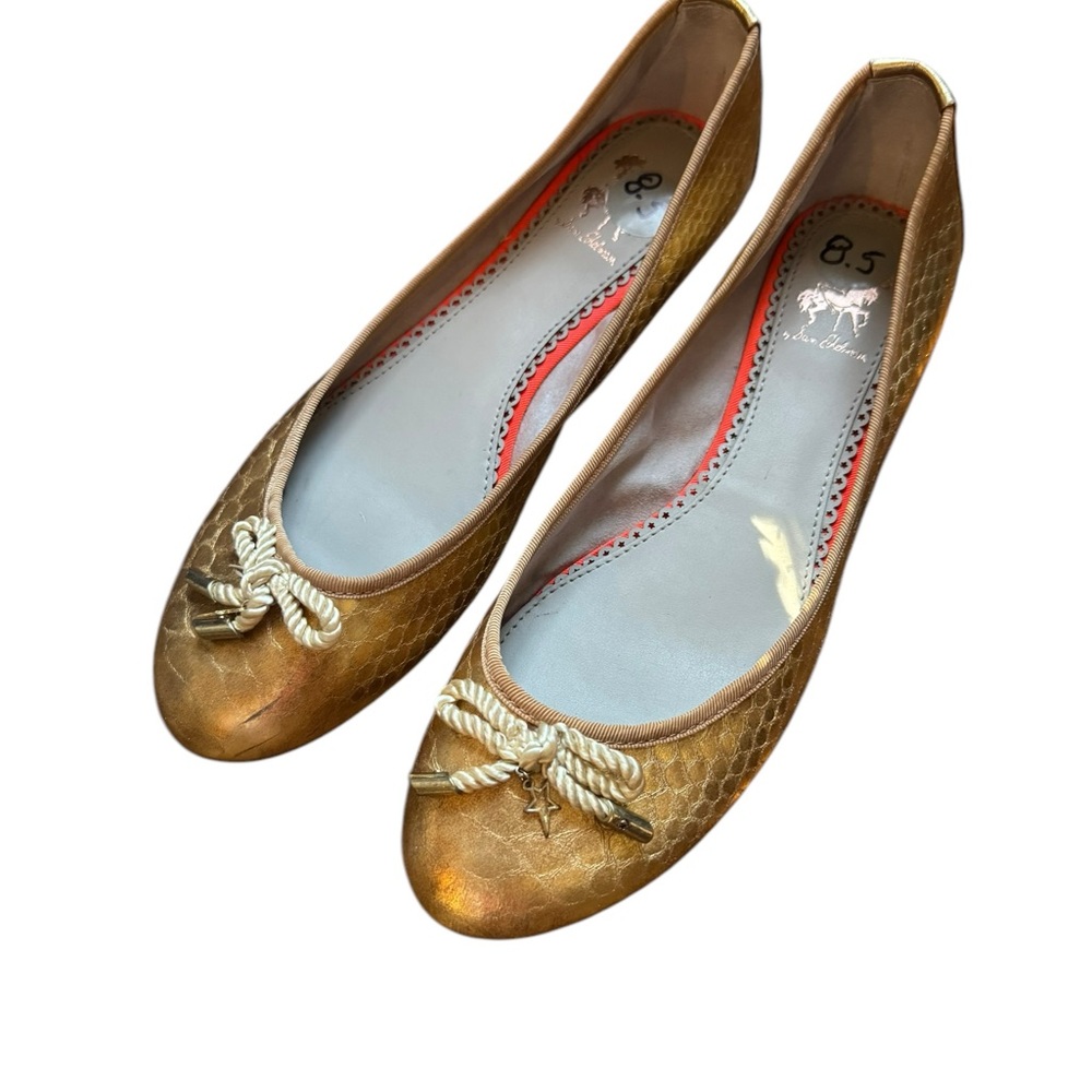 Circus By Sam Edelman Ava Gold Ballet Flats with Bow Accent Size 8.5